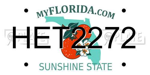 HET2272 Florida License Plate