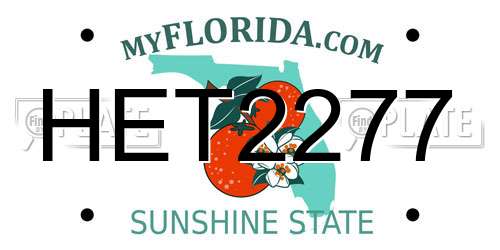 HET2277 Florida License Plate