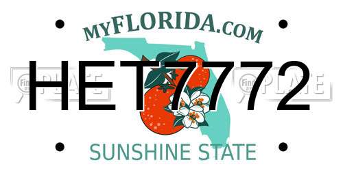 HET7772 Florida License Plate