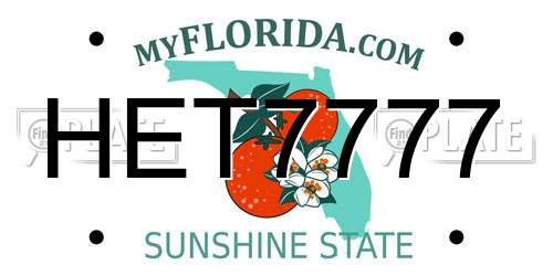 HET7777 Florida License Plate