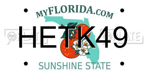HETK49 Florida License Plate