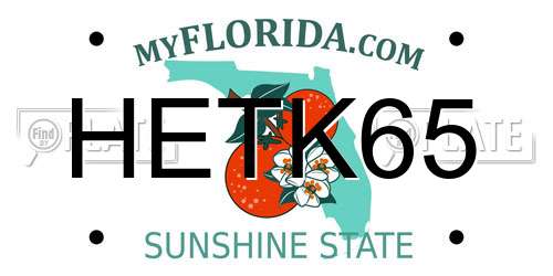 HETK65 Florida License Plate