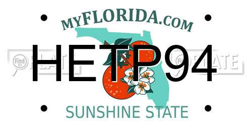 HETP94 Florida License Plate