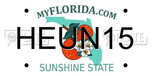 HEUN15 Florida License Plate