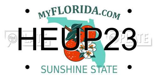 HEUP23 Florida License Plate