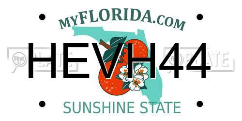 HEVH44 Florida License Plate