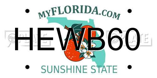 HEWB60 Florida License Plate