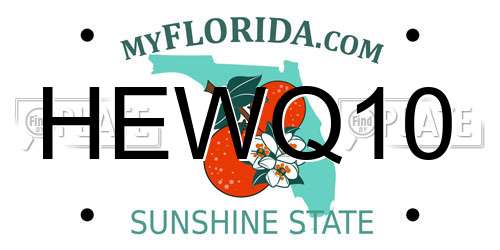 HEWQ10 Florida License Plate