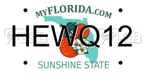 HEWQ12 Florida License Plate