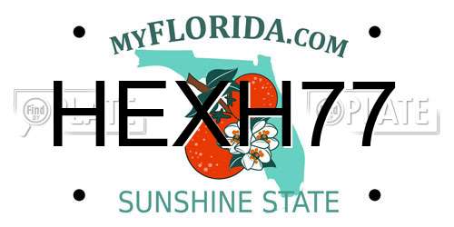 HEXH77 Florida License Plate