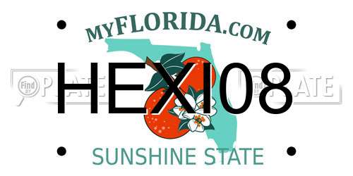 HEXI08 Florida License Plate