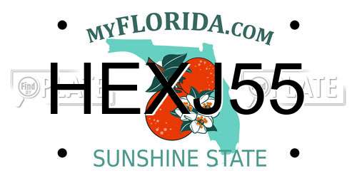 HEXJ55 Florida License Plate