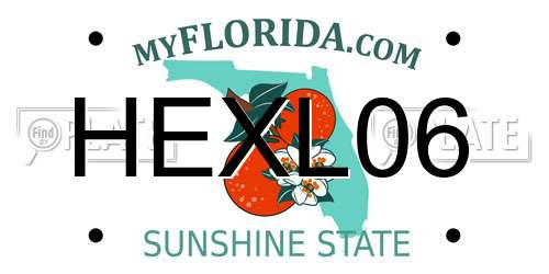 HEXL06 Florida License Plate
