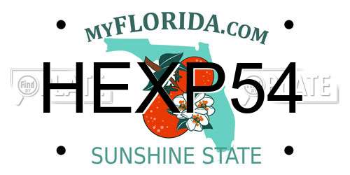 HEXP54 Florida License Plate