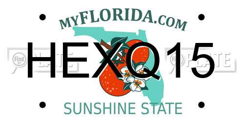 HEXQ15 Florida License Plate