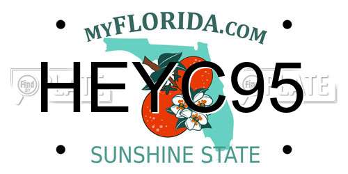 HEYC95 Florida License Plate
