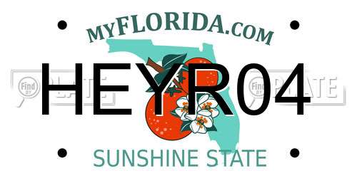 HEYR04 Florida License Plate