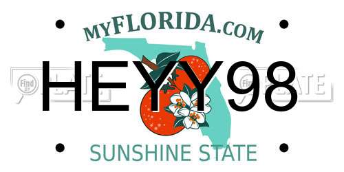 HEYY98 Florida License Plate