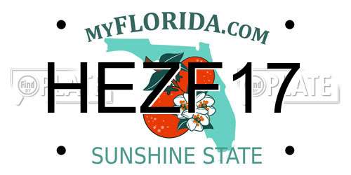 HEZF17 Florida License Plate