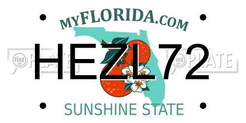 HEZL72 Florida License Plate