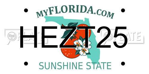 HEZT25 Florida License Plate