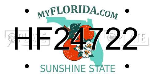 HF24722 Florida License Plate