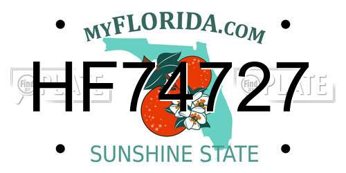 HF74727 Florida License Plate