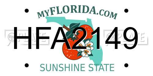 HFA2149 Florida License Plate