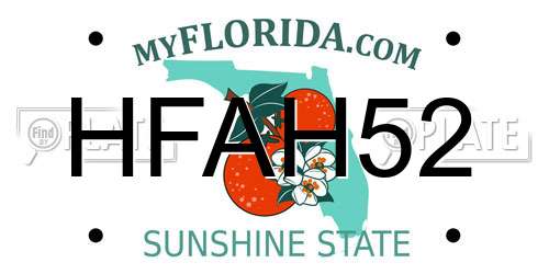 HFAH52 Florida License Plate