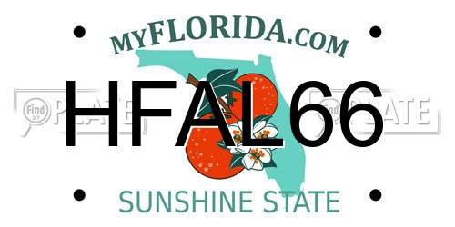 HFAL66 Florida License Plate