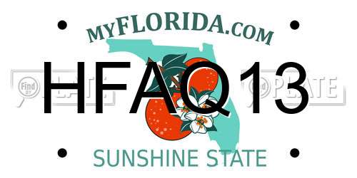 HFAQ13 Florida License Plate