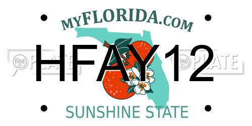 HFAY12 Florida License Plate