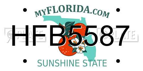 HFB5587 Florida License Plate