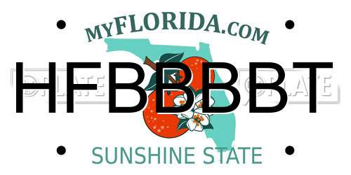 HFBBBBT Florida License Plate