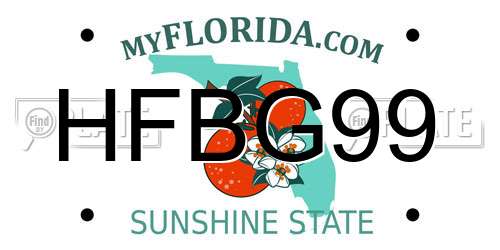 HFBG99 Florida License Plate