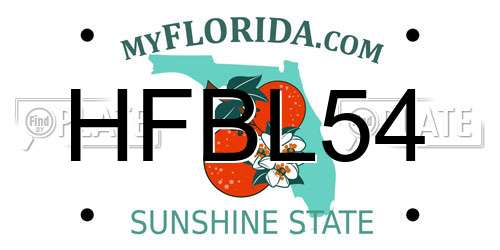 HFBL54 Florida License Plate