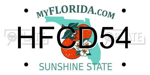 HFCD54 Florida License Plate