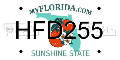 HFD255 Florida License Plate