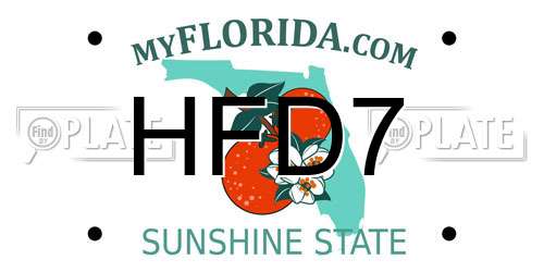 HFD7 Florida License Plate