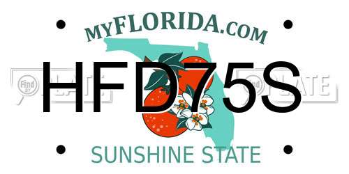 HFD75S Florida License Plate