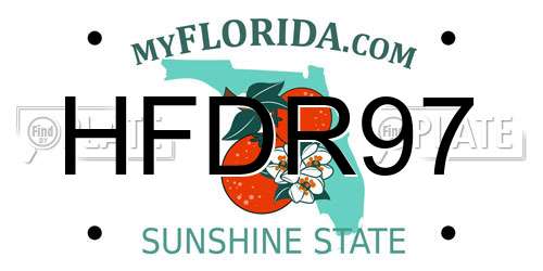 HFDR97 Florida License Plate