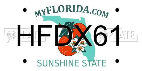 HFDX61 Florida License Plate