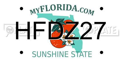 HFDZ27 Florida License Plate