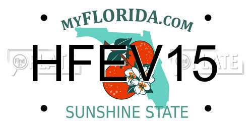 HFEV15 Florida License Plate