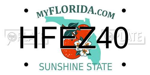HFEZ40 Florida License Plate