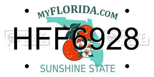 HFF6928 Florida License Plate