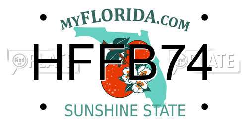 HFFB74 Florida License Plate