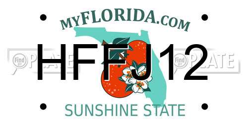 HFFJ12 Florida License Plate