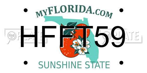 HFFT59 Florida License Plate