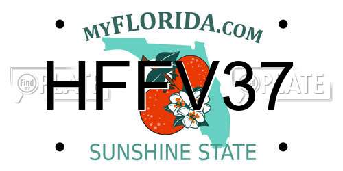 HFFV37 Florida License Plate